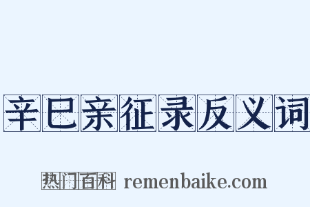 辛巳亲征录反义词是什么意思的图片
